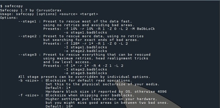 SafeCopy Low-Level Data Recovery