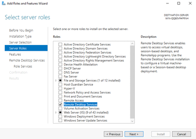 Select Remote Desktop Services