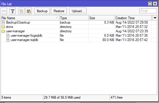 Verify Mikrotik Backup