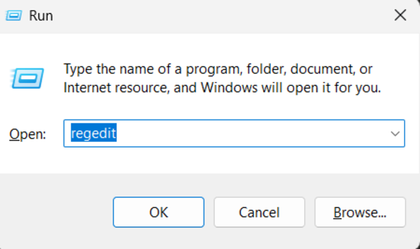 Open the Registry Editor