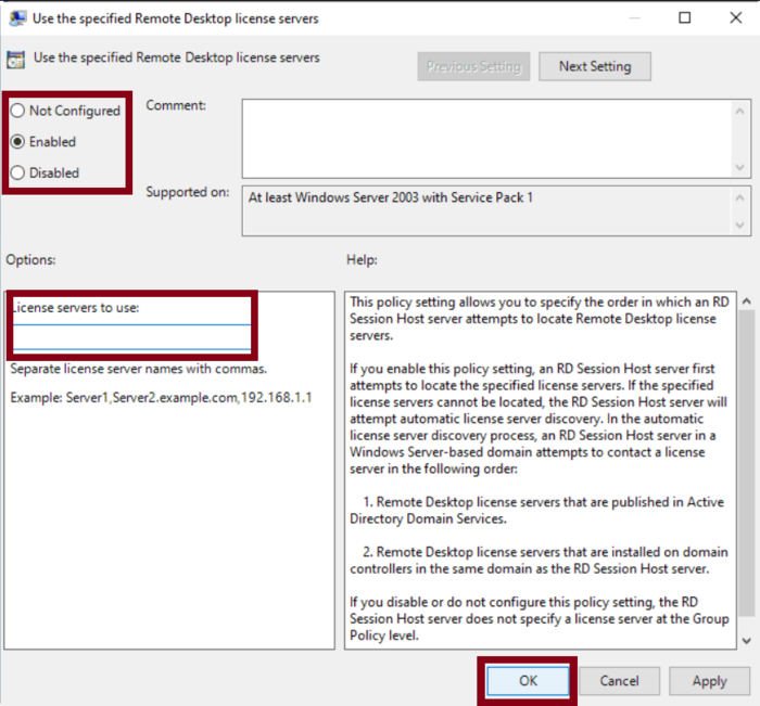 Specify License Servers